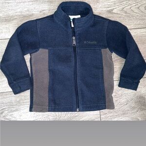Columbia Toddler Boys Size 4T Full Zip Sweatshirt Fleece Blue Gray W/ Pockets